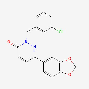 6-(2H-1,3-benzodioxol-5-yl)-2-[(3-chlorophenyl)methyl]-2,3-dihydropyridazin-3-one - 942008-00-6
