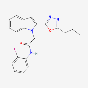 N-(2-fluorophenyl)-2-[2-(5-propyl-1,3,4-oxadiazol-2-yl)-1H-indol-1-yl]acetamide - 946381-65-3