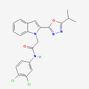 N-(3,4-dichlorophenyl)-2-{2-[5-(propan-2-yl)-1,3,4-oxadiazol-2-yl]-1H-indol-1-yl}acetamide - 946382-67-8