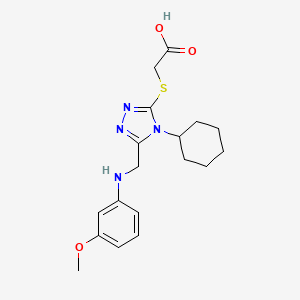 2-[(4-cyclohexyl-5-{[(3-methoxyphenyl)amino]methyl}-4H-1,2,4-triazol-3-yl)sulfanyl]acetic acid - 793727-50-1