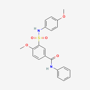4-METHOXY-3-[(4-METHOXYANILINO)SULFONYL]-N~1~-PHENYLBENZAMIDE - 