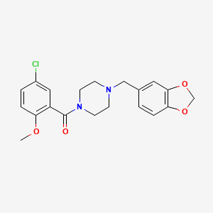 1-[(2H-1,3-BENZODIOXOL-5-YL)METHYL]-4-(5-CHLORO-2-METHOXYBENZOYL)PIPERAZINE - 
