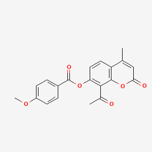 8-acetyl-4-methyl-2-oxo-2H-chromen-7-yl 4-methoxybenzoate - 