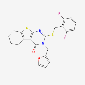 2-[(2,6-difluorobenzyl)sulfanyl]-3-(furan-2-ylmethyl)-5,6,7,8-tetrahydro[1]benzothieno[2,3-d]pyrimidin-4(3H)-one - 