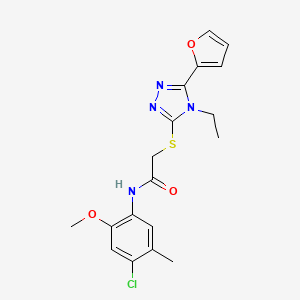N-(4-chloro-2-methoxy-5-methylphenyl)-2-{[4-ethyl-5-(2-furyl)-4H-1,2,4-triazol-3-yl]thio}acetamide - 586999-85-1