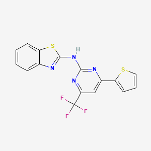 N-[4-(thiophen-2-yl)-6-(trifluoromethyl)pyrimidin-2-yl]-1,3-benzothiazol-2-amine - 