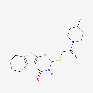 2-[2-(4-methylpiperidin-1-yl)-2-oxoethyl]sulfanyl-5,6,7,8-tetrahydro-3H-[1]benzothiolo[2,3-d]pyrimidin-4-one - 