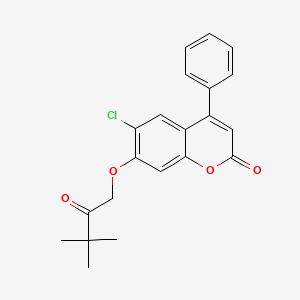 6-chloro-7-(3,3-dimethyl-2-oxobutoxy)-4-phenyl-2H-chromen-2-one - 