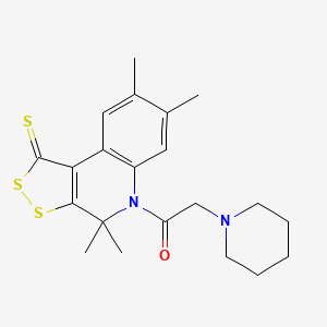 2-(piperidin-1-yl)-1-(4,4,7,8-tetramethyl-1-thioxo-1,4-dihydro-5H-[1,2]dithiolo[3,4-c]quinolin-5-yl)ethanone - 