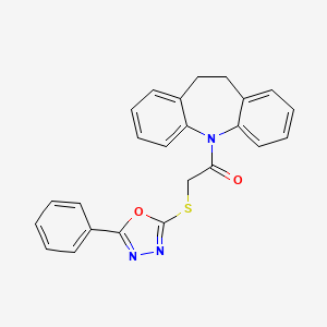1-(10,11-dihydro-5H-dibenzo[b,f]azepin-5-yl)-2-[(5-phenyl-1,3,4-oxadiazol-2-yl)sulfanyl]ethanone - 