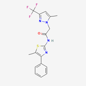 N-(5-methyl-4-phenyl-1,3-thiazol-2-yl)-2-[5-methyl-3-(trifluoromethyl)-1H-pyrazol-1-yl]acetamide - 514217-71-1