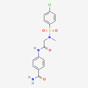 4-({N-[(4-chlorophenyl)sulfonyl]-N-methylglycyl}amino)benzamide - 