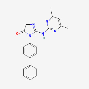 3-(biphenyl-4-yl)-2-[(4,6-dimethylpyrimidin-2-yl)amino]-3,5-dihydro-4H-imidazol-4-one - 
