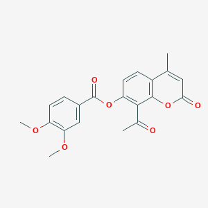 8-acetyl-4-methyl-2-oxo-2H-chromen-7-yl 3,4-dimethoxybenzoate - 