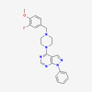 4-[4-(3-fluoro-4-methoxybenzyl)piperazin-1-yl]-1-phenyl-1H-pyrazolo[3,4-d]pyrimidine - 