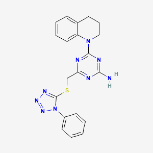 4-(3,4-dihydroquinolin-1(2H)-yl)-6-{[(1-phenyl-1H-tetrazol-5-yl)sulfanyl]methyl}-1,3,5-triazin-2-amine - 