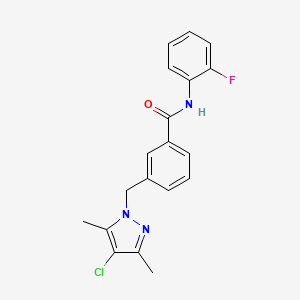 3-((4-Chloro-3,5-dimethyl-1H-pyrazol-1-yl)methyl)-N-(2-fluorophenyl)benzamide - 