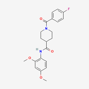 N-(2,4-dimethoxyphenyl)-1-(4-fluorobenzoyl)piperidine-4-carboxamide - 