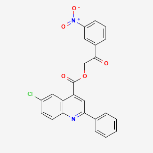 2-(3-Nitrophenyl)-2-oxoethyl 6-chloro-2-phenylquinoline-4-carboxylate - 355420-42-7