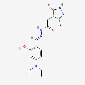 N'-[(E)-[4-(DIETHYLAMINO)-2-HYDROXYPHENYL]METHYLIDENE]-2-(3-METHYL-5-OXO-4,5-DIHYDRO-1H-PYRAZOL-4-YL)ACETOHYDRAZIDE - 