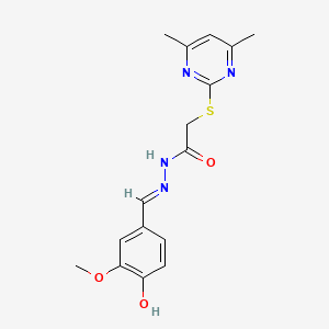 2-[(4,6-dimethylpyrimidin-2-yl)sulfanyl]-N'-[(E)-(4-hydroxy-3-methoxyphenyl)methylidene]acetohydrazide - 