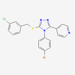 4-{4-(4-bromophenyl)-5-[(3-chlorobenzyl)sulfanyl]-4H-1,2,4-triazol-3-yl}pyridine - 477331-24-1