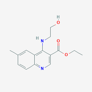 4-(2-Hydroxy-ethylamino)-6-methyl-quinoline-3-carboxylic acid ethyl ester - 