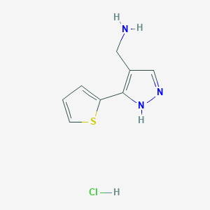 {[5-(2-thienyl)-1H-pyrazol-4-yl]methyl}amine hydrochloride - 