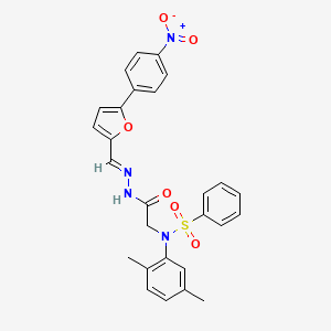 N-(2,5-dimethylphenyl)-N-[2-(2-{[5-(4-nitrophenyl)-2-furyl]methylene}hydrazino)-2-oxoethyl]benzenesulfonamide - 5546-21-4