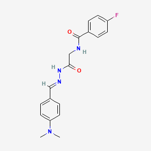 N-(2-(2-(4-(Dimethylamino)benzylidene)hydrazino)-2-oxoethyl)-4-fluorobenzamide - 324032-47-5