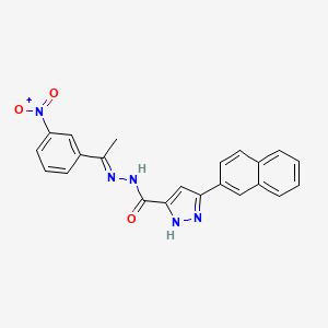 3-(naphthalen-2-yl)-N'-[(1E)-1-(3-nitrophenyl)ethylidene]-1H-pyrazole-5-carbohydrazide - 