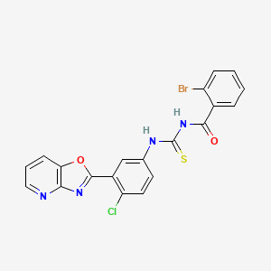 2-bromo-N-{[4-chloro-3-([1,3]oxazolo[4,5-b]pyridin-2-yl)phenyl]carbamothioyl}benzamide - 