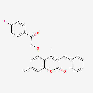 3-benzyl-5-[2-(4-fluorophenyl)-2-oxoethoxy]-4,7-dimethyl-2H-chromen-2-one - 