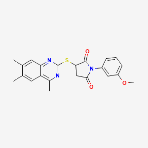 1-(3-Methoxyphenyl)-3-[(4,6,7-trimethylquinazolin-2-yl)sulfanyl]pyrrolidine-2,5-dione - 