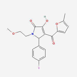 (4E)-4-[hydroxy(5-methylfuran-2-yl)methylidene]-5-(4-iodophenyl)-1-(2-methoxyethyl)pyrrolidine-2,3-dione - 