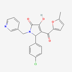 (4E)-5-(4-chlorophenyl)-4-[hydroxy(5-methylfuran-2-yl)methylidene]-1-(pyridin-3-ylmethyl)pyrrolidine-2,3-dione - 