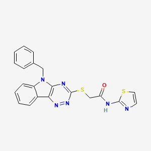2-({5-BENZYL-5H-[1,2,4]TRIAZINO[5,6-B]INDOL-3-YL}SULFANYL)-N-(1,3-THIAZOL-2-YL)ACETAMIDE - 