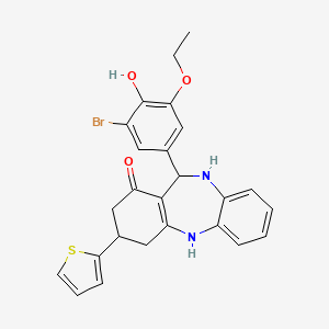 11-(3-bromo-5-ethoxy-4-hydroxyphenyl)-3-(thiophen-2-yl)-2,3,4,5,10,11-hexahydro-1H-dibenzo[b,e][1,4]diazepin-1-one - 