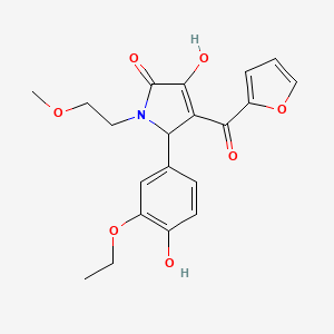 (4E)-5-(3-ethoxy-4-hydroxyphenyl)-4-[furan-2-yl(hydroxy)methylidene]-1-(2-methoxyethyl)pyrrolidine-2,3-dione - 