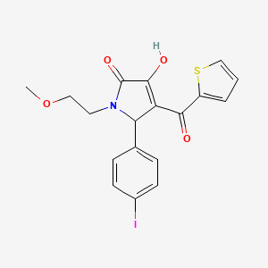 (4E)-4-[hydroxy(thiophen-2-yl)methylidene]-5-(4-iodophenyl)-1-(2-methoxyethyl)pyrrolidine-2,3-dione - 