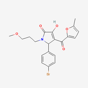 (4E)-5-(4-bromophenyl)-4-[hydroxy(5-methylfuran-2-yl)methylidene]-1-(3-methoxypropyl)pyrrolidine-2,3-dione - 