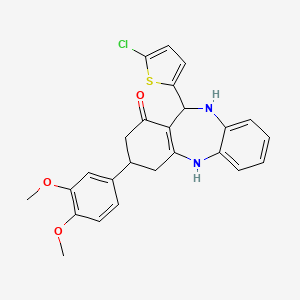 11-(5-chloro-2-thienyl)-3-(3,4-dimethoxyphenyl)-2,3,4,5,10,11-hexahydro-1H-dibenzo[b,e][1,4]diazepin-1-one - 