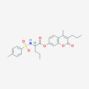 4-methyl-2-oxo-3-propyl-2H-chromen-7-yl N-[(4-methylphenyl)sulfonyl]norvalinate - 