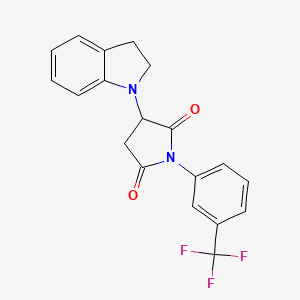3-(2,3-dihydro-1H-indol-1-yl)-1-[3-(trifluoromethyl)phenyl]pyrrolidine-2,5-dione - 