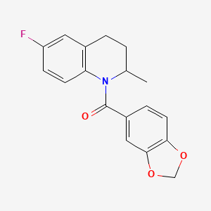 1,3-benzodioxol-5-yl(6-fluoro-2-methyl-3,4-dihydroquinolin-1(2H)-yl)methanone - 540797-49-7