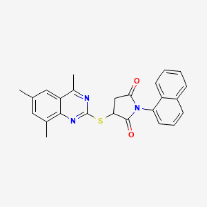 1-(Naphthalen-1-yl)-3-[(4,6,8-trimethylquinazolin-2-yl)sulfanyl]pyrrolidine-2,5-dione - 