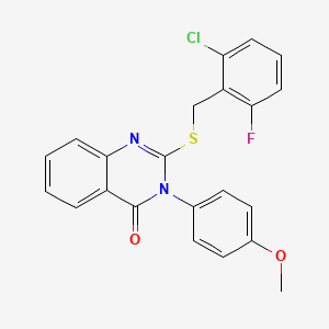 2-{[(2-Chloro-6-fluorophenyl)methyl]sulfanyl}-3-(4-methoxyphenyl)-3,4-dihydroquinazolin-4-one - 710988-43-5