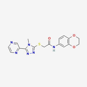 N-(2,3-dihydro-1,4-benzodioxin-6-yl)-2-{[4-methyl-5-(pyrazin-2-yl)-4H-1,2,4-triazol-3-yl]sulfanyl}acetamide - 