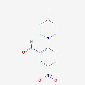 2-(4-Methylpiperidin-1-yl)-5-nitrobenzaldehyde - 