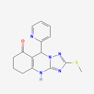 2-(methylsulfanyl)-9-(pyridin-2-yl)-5,6,7,9-tetrahydro[1,2,4]triazolo[5,1-b]quinazolin-8(4H)-one - 